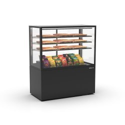 Vitrina neutra IN120/80-140N -B- negra | LED, estantes regulables y alta visibilidad para hostelería