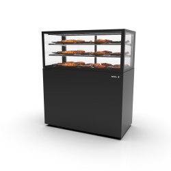 Vitrina calor seco IN120/50-140C negra | Exposición impecable de productos calientes