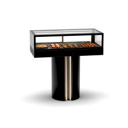 Vitrina calor seco IN120/20-120TC blanca | Alta visibilidad y control térmico para productos calientes