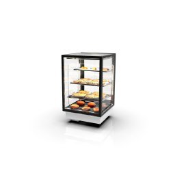 Vitrina drop-in calor seco ventilado DP60-80CG blanca | Puertas Grab & Go y estantes regulables