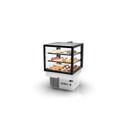 Vitrina Drop-In refrigerada DP60-50G blanca | Cristal templado, frío ventilado y sistema Grab & Go
