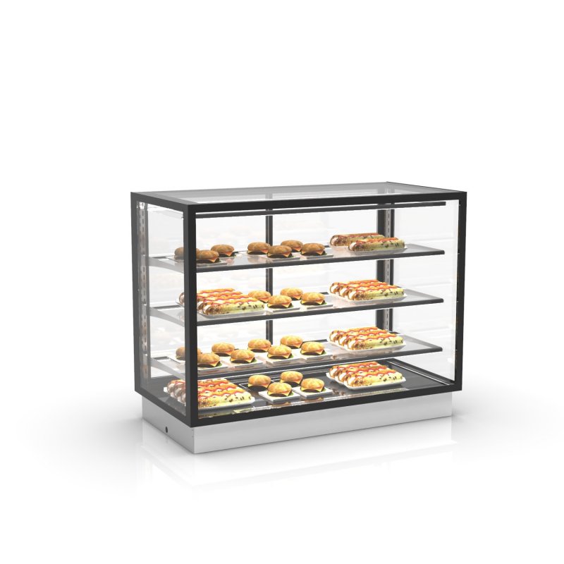 Vitrina Drop-In calor seco DP120-80C blanca con 3 estantes regulables y alta eficiencia para hostelería