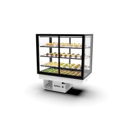 Vitrina Drop-In refrigerada DP100-80A blanca con frío ventilado, LED y estantes regulables