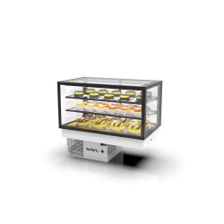 Vitrina Drop-In refrigerada DP100-50 blanca con 2 estantes regulables y puertas correderas