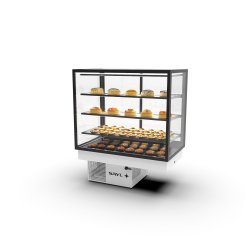 Vitrina Drop-In refrigerada DP100-80 blanca con cristal doble, frío ventilado y estantes regulables