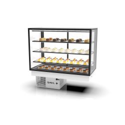 Vitrina Drop-In refrigerada DP120-80 blanca con alta visibilidad y frío ventilado profesional