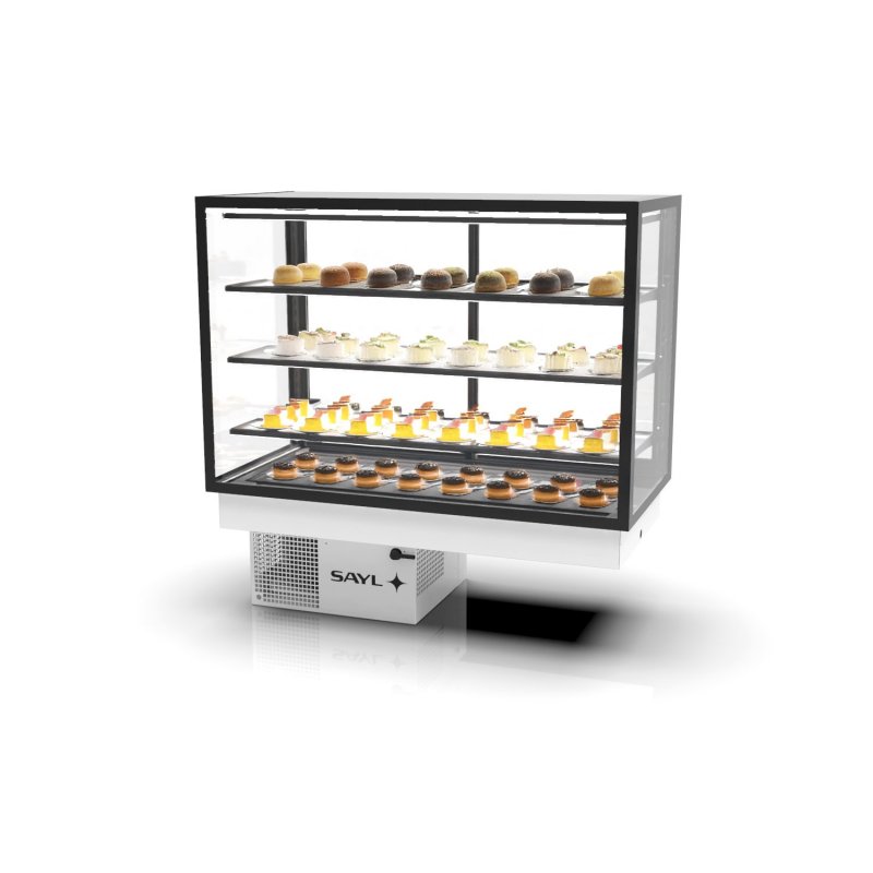 Vitrina Drop-In refrigerada DP120-80 blanca con alta visibilidad y frío ventilado profesional Vitrina Drop-In refrigerada DP120-80 blanca con alta visibilidad y frío ventilado profesional