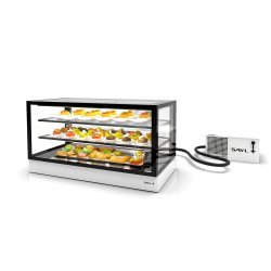 Vitrina refrigerada IN120-60R blanca con grupo remoto, LED, 2 estantes regulables y control táctil profesional