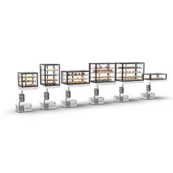 Vitrina refrigerada IN60-60R -B- negra con grupo remoto, LED, 2 estantes regulables y control táctil profesional