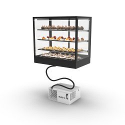 Vitrina refrigerada IN100-90R -B- negra con grupo remoto, LED, 3 estantes regulables y control táctil profesional