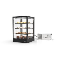 Vitrina refrigerada IN60-90R -B- negra con grupo remoto, LED, 3 estantes regulables y control táctil profesional