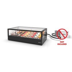 Vitrina refrigerada IN120-40RZ -B- negra con grupo remoto, LED, estantes regulables y control táctil profesional