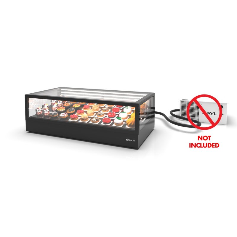 Vitrina refrigerada IN120-40RZ -B- negra con grupo remoto, LED, estantes regulables y control táctil profesional Vitrina refrigerada IN120-40RZ -B- negra con grupo remoto, LED, estantes regulables y control táctil profesional