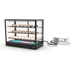 Vitrina refrigerada IN120-90R -B- negra con grupo remoto, LED, 3 estantes regulables y control táctil profesional