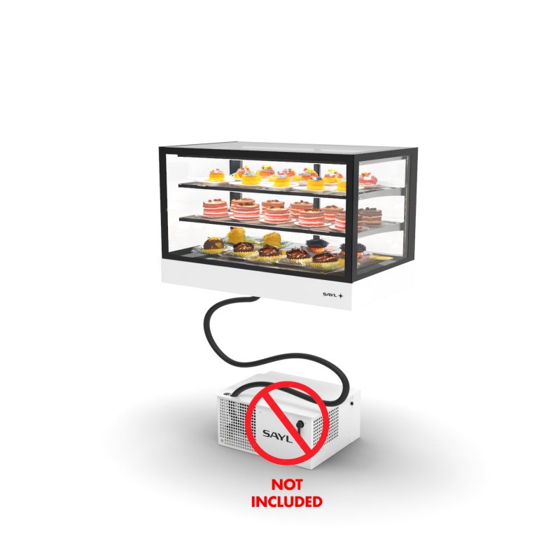 Vitrina refrigerada IN100-60RZ blanca con grupo remoto, LED, estantes de cristal y control táctil profesional Vitrina refrigerada IN100-60RZ blanca con grupo remoto, LED, estantes de cristal y control táctil profesional