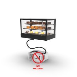 Vitrina refrigerada IN100-60RZ -B- negra con grupo remoto, LED, estantes de cristal y control táctil profesional