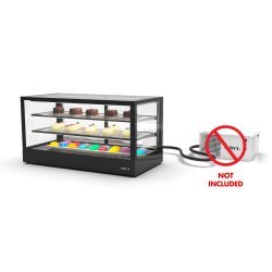 Vitrina refrigerada IN120-60RZ -B- negra con grupo remoto, LED y estantes de cristal templado para hostelería