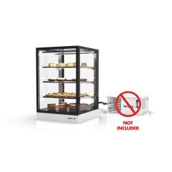 Vitrina refrigerada IN60-90RZ blanca con grupo remoto, 3 estantes regulables de cristal y puertas correderas