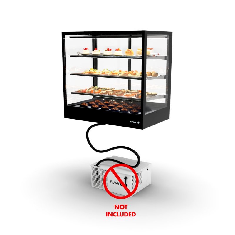 Vitrina refrigerada IN100-90RZ -B- profesional con grupo remoto, estantes regulables y diseño en color negro