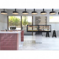 Vitrina refrigerada IN120-90RZ blanca con grupo remoto y 3 estantes regulables de cristal para hostelería