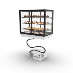 Vitrina Drop-In IN100-80RA blanca con 3 estantes regulables, LED y control táctil para productos frescos