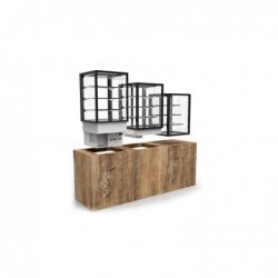 Vitrina Drop-In IN100-80RA blanca con 3 estantes regulables, LED y control táctil para productos frescos