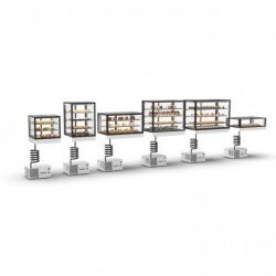 Vitrina Drop-In IN100-80RA blanca con 3 estantes regulables, LED y control táctil para productos frescos