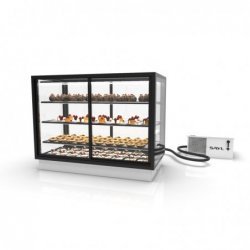 Vitrina Drop-In IN120-80RA blanca | 3 estantes regulables, LED y refrigeración eficiente para hostelería