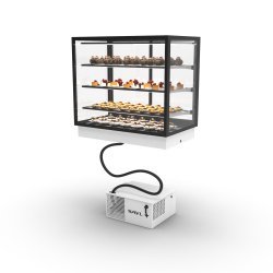 Vitrina drop-in DP100-80R blanca refrigerada con estantes regulables e iluminación LED para hostelería