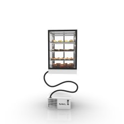 Vitrina drop-in DP60-80R blanca refrigerada con grupo remoto e iluminación LED para uso profesional