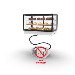 Vitrina drop-in DP100-50RZ blanca refrigerada con grupo remoto y 2 estantes de cristal regulables