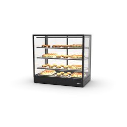 Vitrina sobremostrador IN100-90C -B- negra con calor seco y 3 estantes regulables para uso profesional