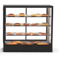 Vitrina sobremostrador IN100-90CG blanca con calor seco y frontal grab & go para hostelería profesional