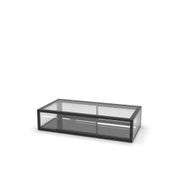 Vitrina sobremostrador neutra IN120-20N blanca con 3 estantes regulables y doble iluminación LED