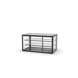 Vitrina sobremostrador neutra IN100-50N blanca con 2 estantes regulables y doble iluminación LED