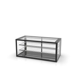 Vitrina sobremostrador neutra IN120-50N blanca con 2 estantes regulables y doble iluminación LED