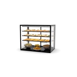 Vitrina sobremostrador neutra IN100-80N blanca con 3 estantes regulables e iluminación LED doble
