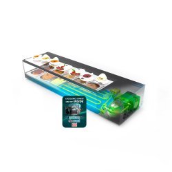 Vitrina tapas refrigerada negra VTLG4 Logic Tapas con 4 bandejas GN 1/3 y puertas correderas