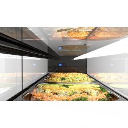 Vitrina tapas refrigerada negra VTLG4 Logic Tapas con 4 bandejas GN 1/3 y puertas correderas