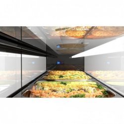 Vitrina caliente negra Tapas Baño María CLO4BL, 4 GN 1/3, 80°C