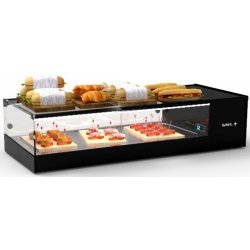 Vitrina tapas refrigerada negra VTLG4P Logic Tapas con cuba plana y 4 bandejas GN 1/3