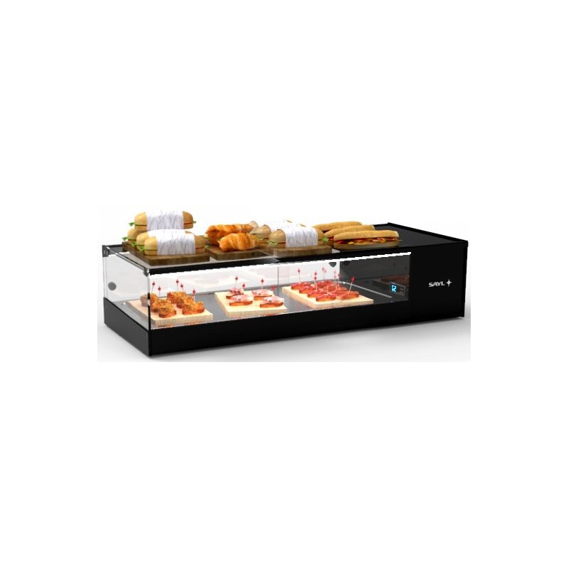 Vitrina tapas refrigerada negra VTLG4P Logic Tapas con cuba plana y 4 bandejas GN 1/3 Vitrina tapas refrigerada negra VTLG4P Logic Tapas con cuba plana y 4 bandejas GN 1/3