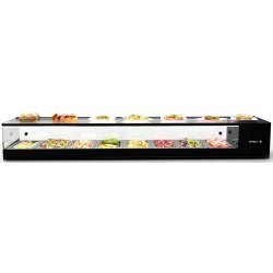 Vitrina refrigerada sobremostrador negra Logic Tapas VTLG8 para 8 bandejas GN 1/3