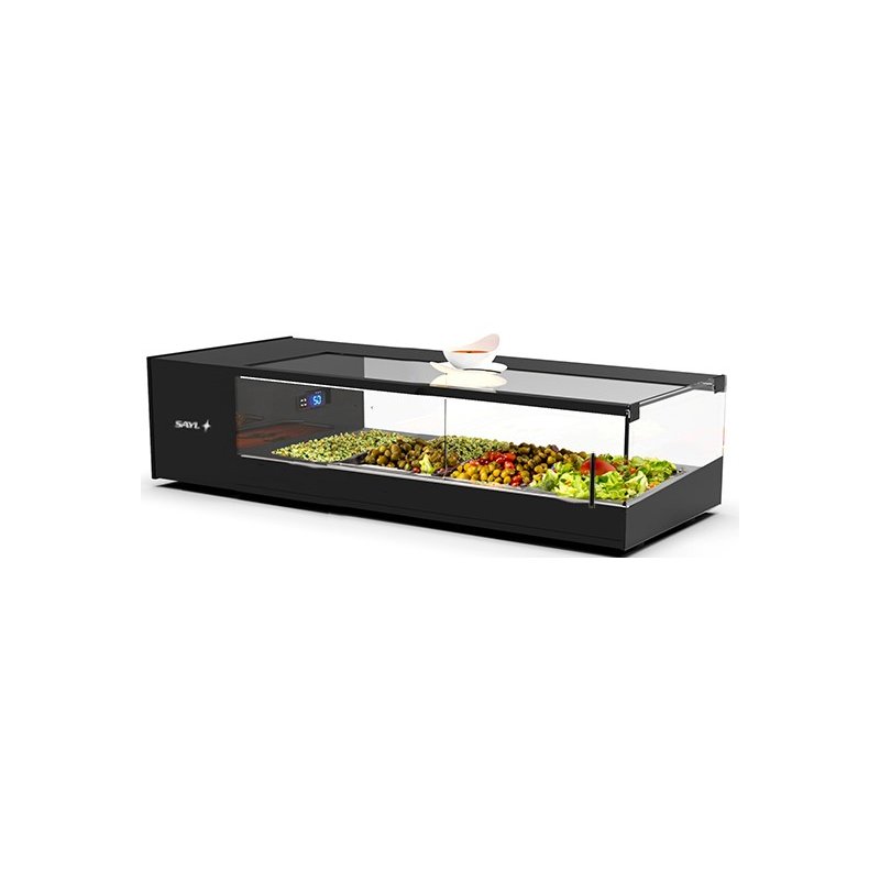 Vitrina refrigerada sobremostrador negra Logic Tapas VTLG4-I para 4 bandejas GN 1/3 Vitrina refrigerada sobremostrador negra Logic Tapas VTLG4-I para 4 bandejas GN 1/3