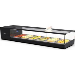 Vitrina refrigerada sobremostrador negra Logic Tapas VTLG6-I para 6 bandejas GN 1/3