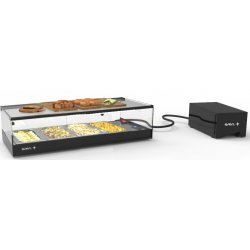 Vitrina refrigerada sobremostrador negra Logic Tapas VTLG4GR | grupo remoto para 4 bandejas GN 1/3