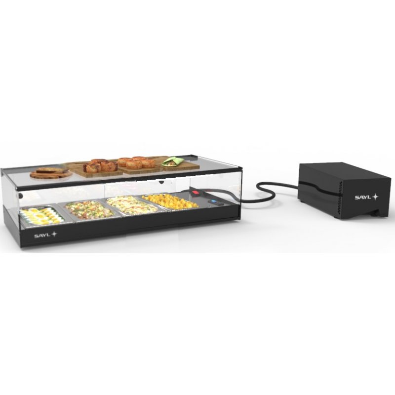 Vitrina refrigerada sobremostrador negra Logic Tapas VTLG4GR | grupo remoto para 4 bandejas GN 1/3 Vitrina refrigerada sobremostrador negra Logic Tapas VTLG4GR | grupo remoto para 4 bandejas GN 1/3