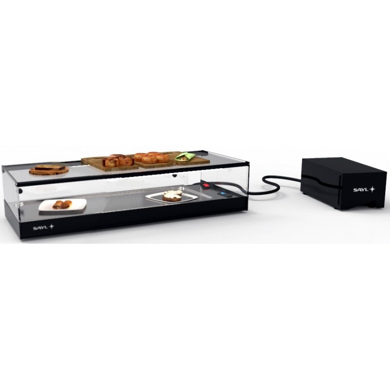 Vitrina refrigerada sobremostrador negra Logic Tapas VTLG4GRP| grupo remoto para 4 bandejas GN 1/3 Vitrina refrigerada sobremostrador negra Logic Tapas VTLG4GRP| grupo remoto para 4 bandejas GN 1/3