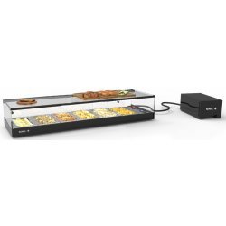 Vitrina refrigerada sobremostrador negra Logic Tapas VTLG6GR | grupo remoto para 6 bandejas GN 1/3