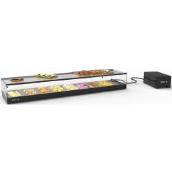 Vitrina refrigerada sobremostrador negra Logic Tapas VTLG8GR con grupo remoto para 8 bandejas GN 1/3
